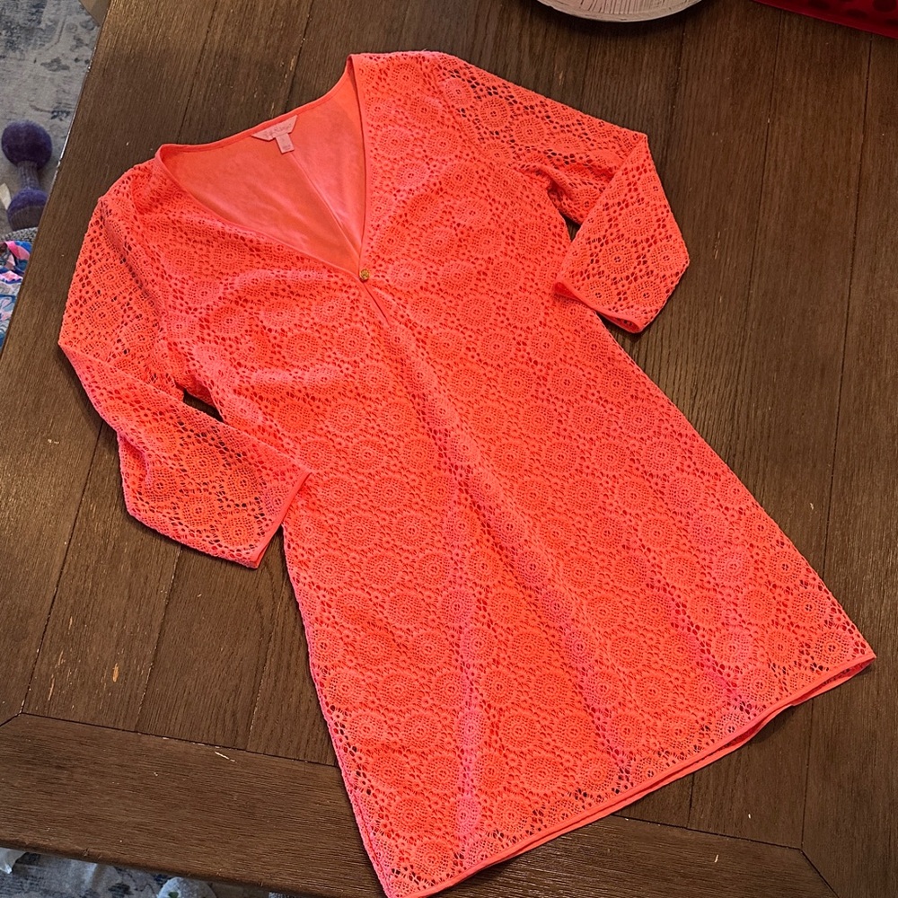 Lilly Pulitzer Lamora Coral Lace Dress